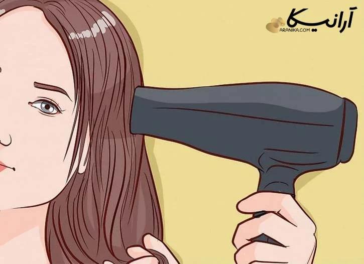 قبل از استفاده از اتو مو، موها را خشک کنید