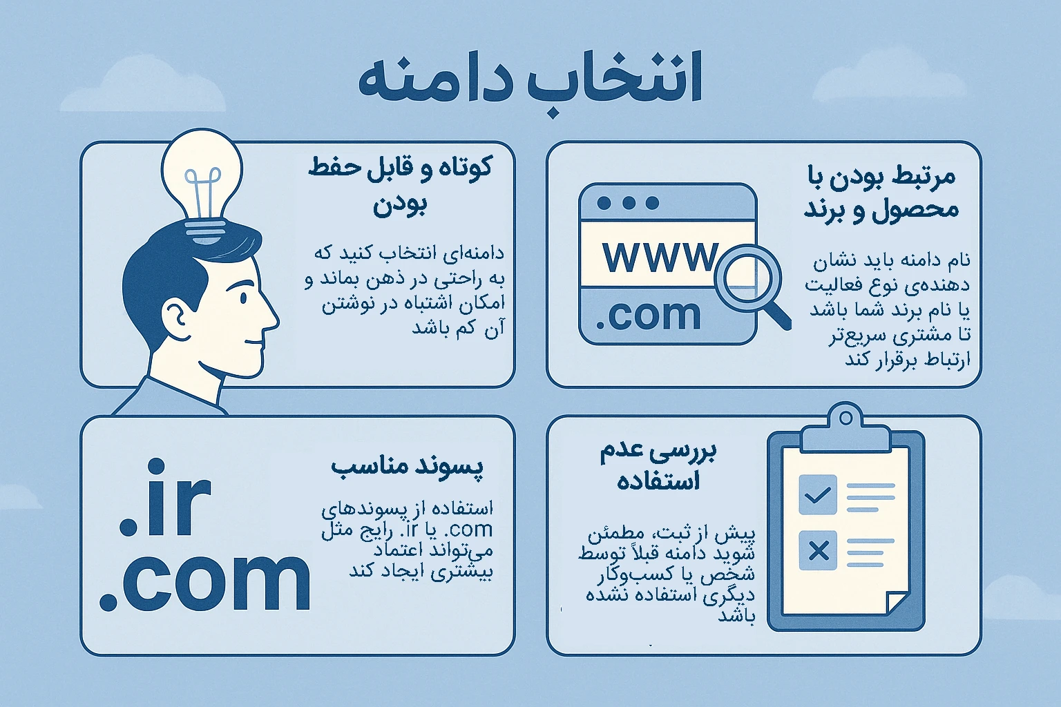 نکات کلیدی در انتخاب دامنه