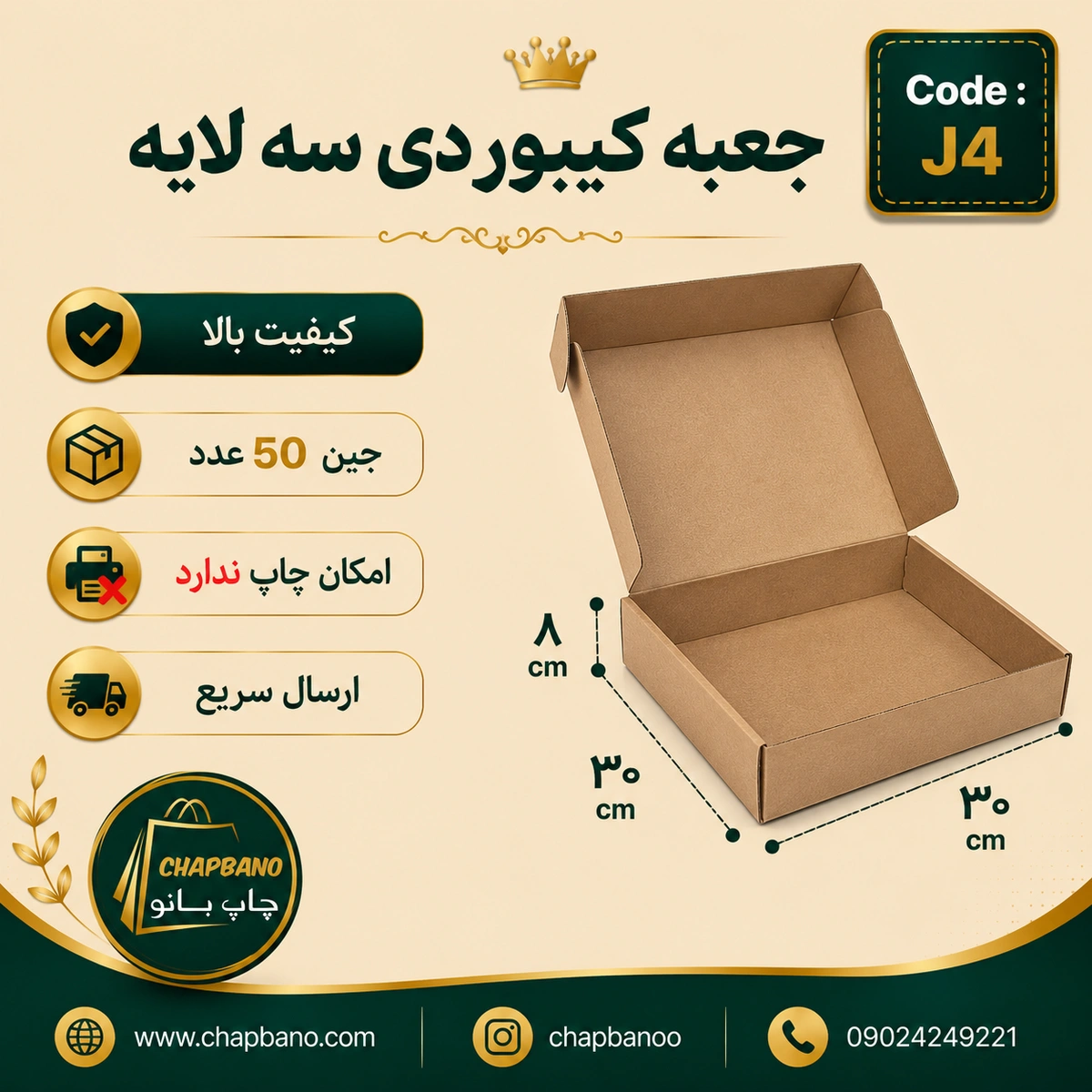 جعبه کیبوردی کرافت کد سایز 30 در 30 مجموعه 50 عددی