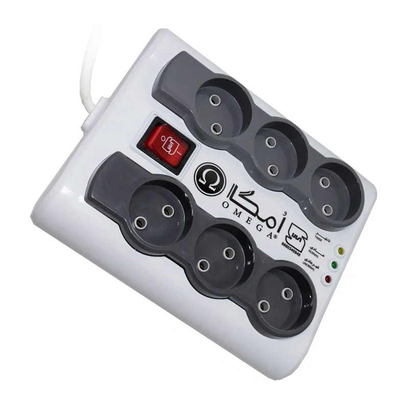 محافظ برق صوتی تصویری 6 خانه امگا P6000 omega