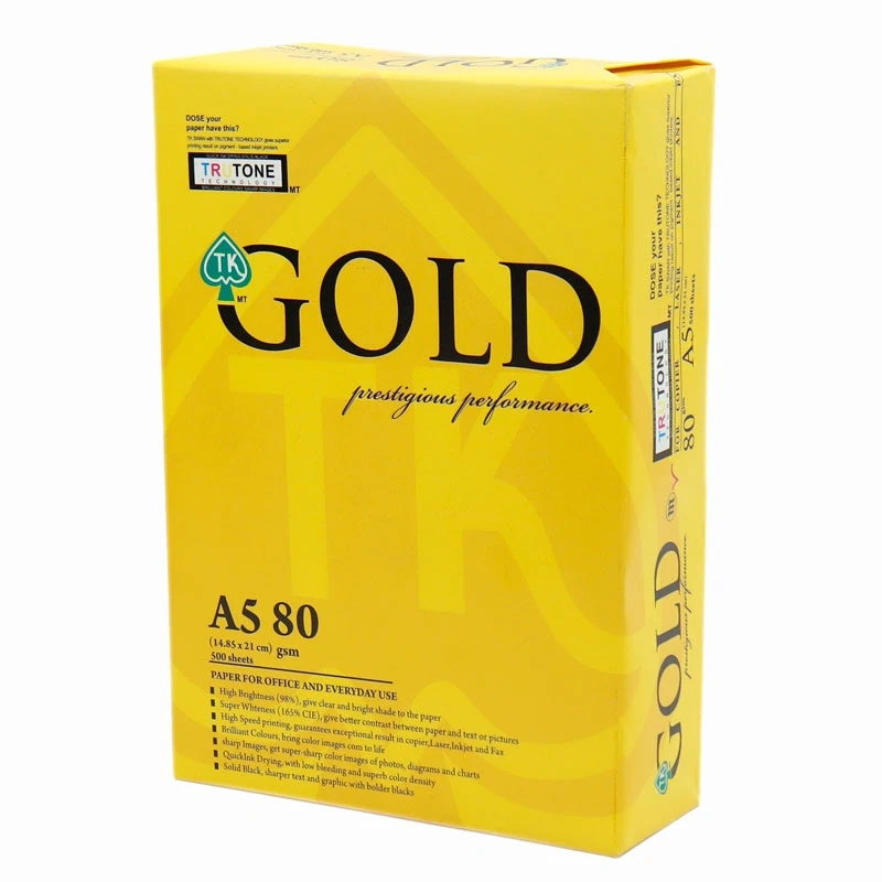 کاغذ A5 گلد 80 گرم بسته 500 عددی GOLD
