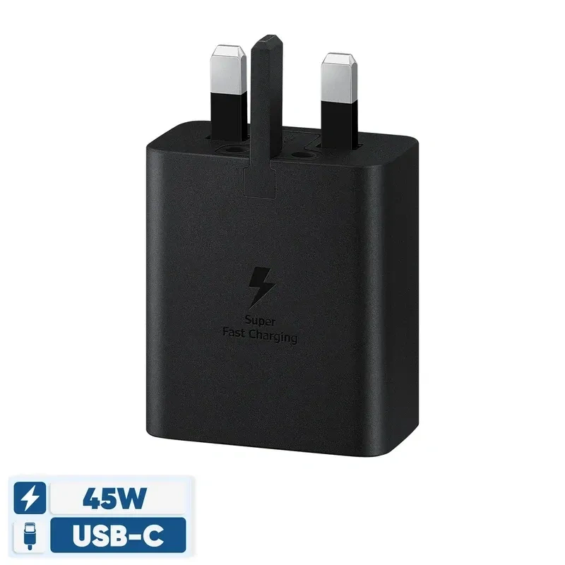 شارژر سامسونگ اورجینال 45W همراه کابل تایپ سی به تایپ سی گارانتی طلایی هیسکا