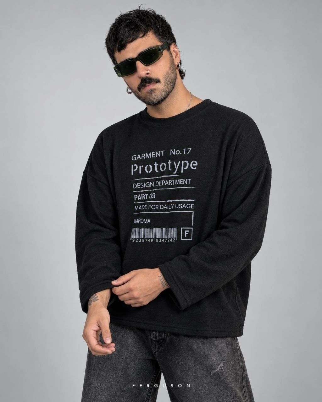 بافت لانگ اسلیو Prototype مشکی پک 3 عددی