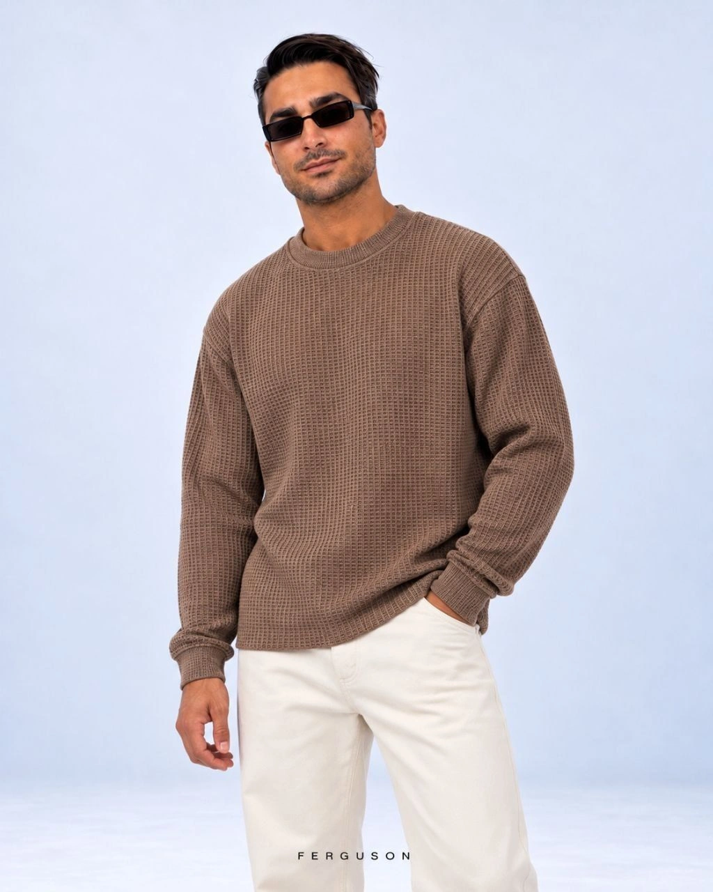 بافت knit2587 قهوه ای سایز L/2XL پک 2 عددی