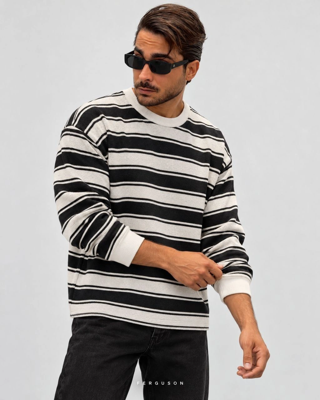 بافت رینگل knit2638 مشکی پک 4 عددی