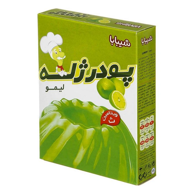 پودر ژله  پاکت 100 گرم لیمو  شیبابا