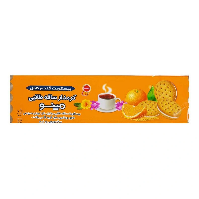 بیسکویت ساقه طلایی کرمدار پرتقالی مینو