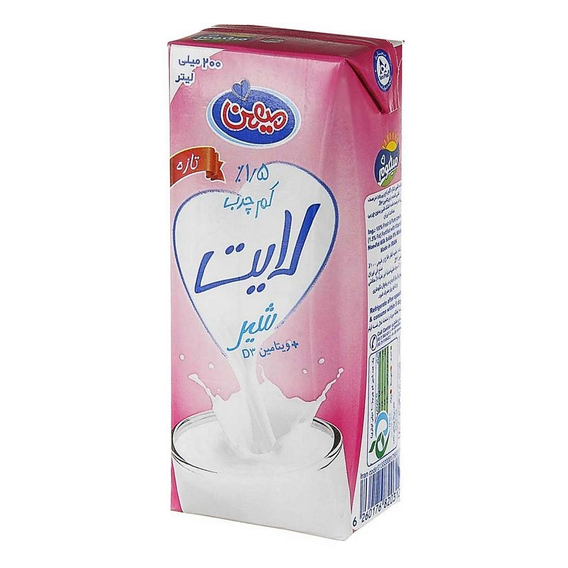 شیر ساده کم چرب اسلیم  200میل میهن