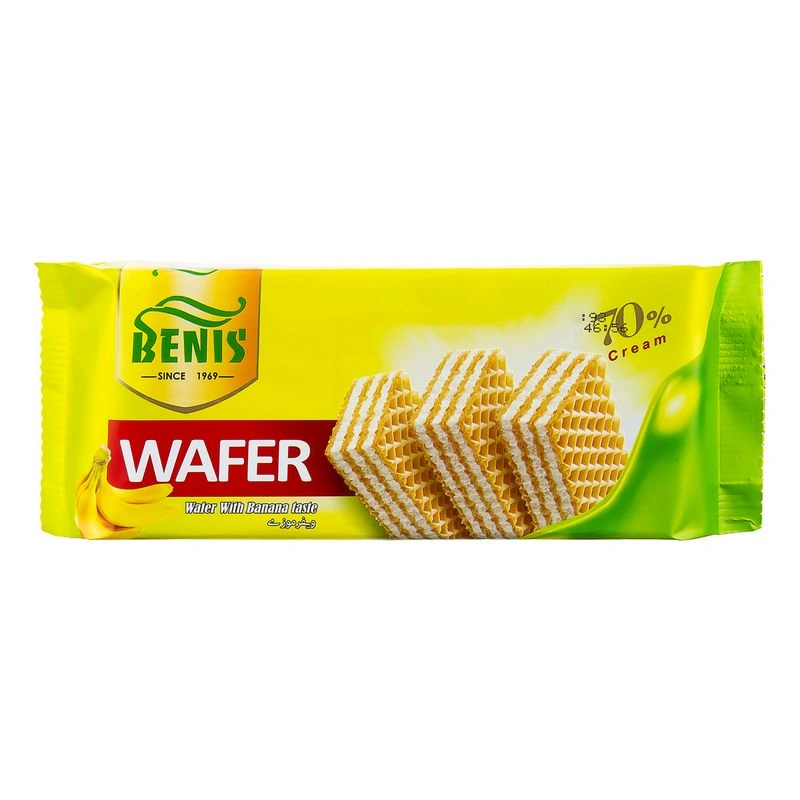 ویفر  70% کرمدار موزی بنیس