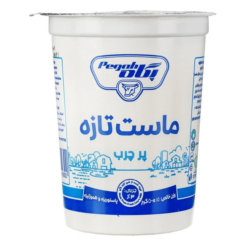 ماست لیوانی پرچرب500 گ پگاه