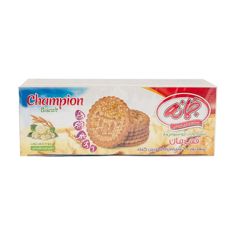 بیسکویت پذیرایی سبوس دار با شهد توت و شیره خرما جمانه