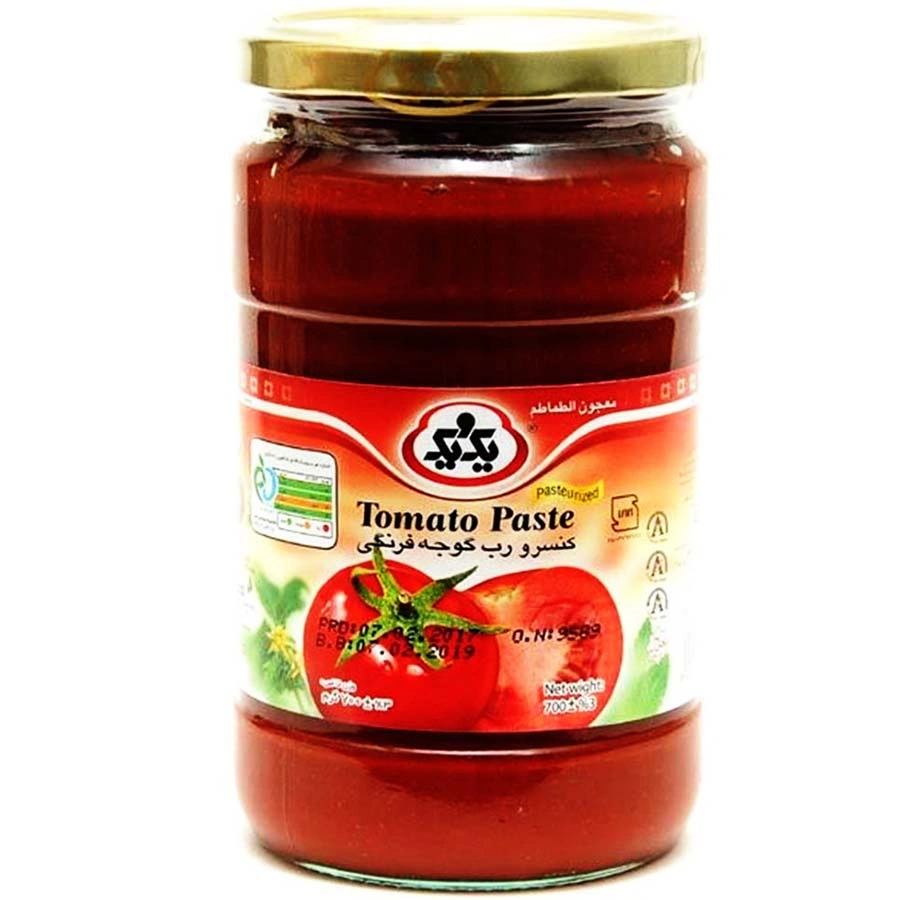 کنسرو رب گوجه شیشه ای 700گ یک و یک