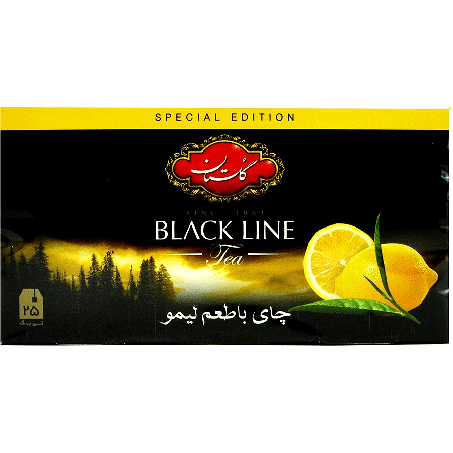 چای سیاه کیسه ای با طعم لیمو گلستان