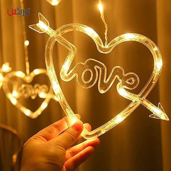 ریسه پرده ای قلب(love)ریموت دار 8 حالته | نوریکس