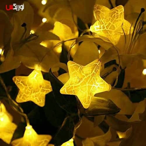 ریسه ال ای دی مدل ستاره تو پر زرد طول ۳ متر 
