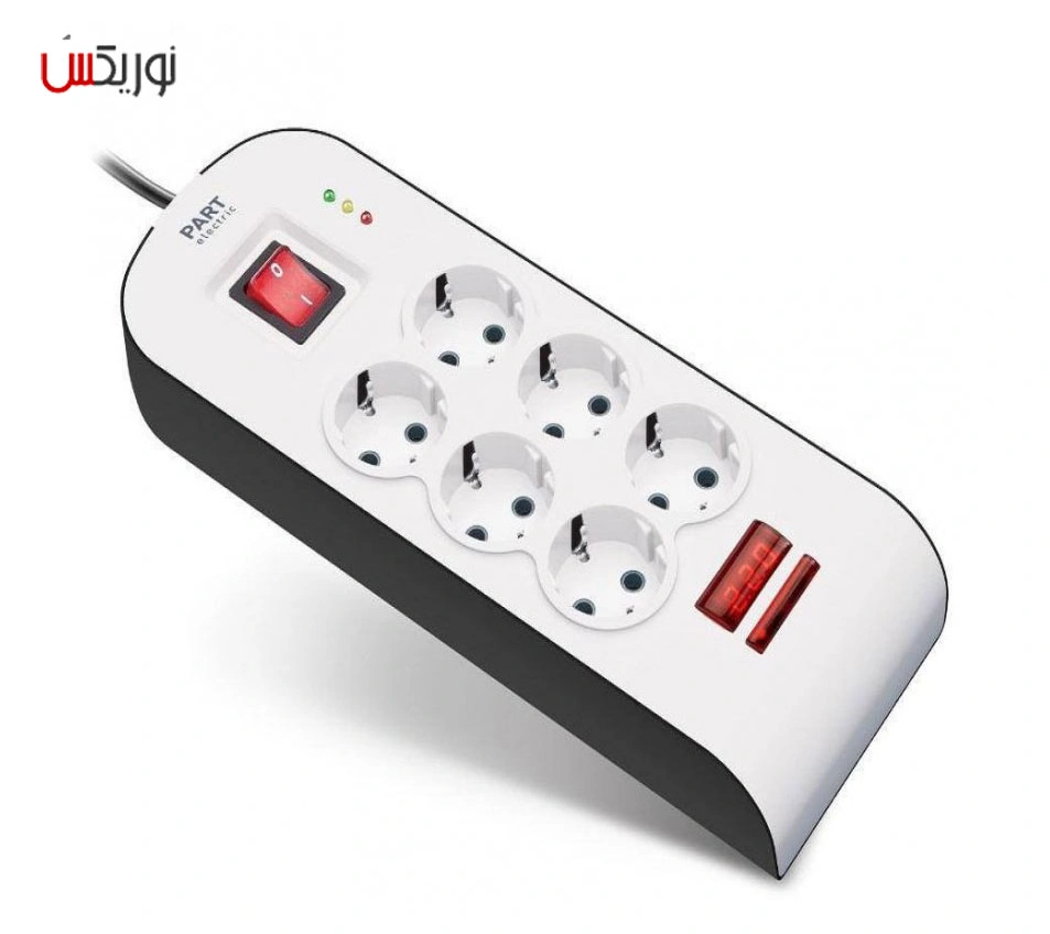 محافظ برق 6 خانه دیجیتال ارتدار 1/8 متری پارت الکتریک