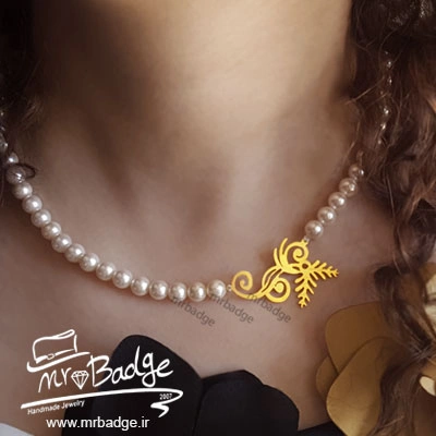 گردنبند زنانه شاخه گل با صدف