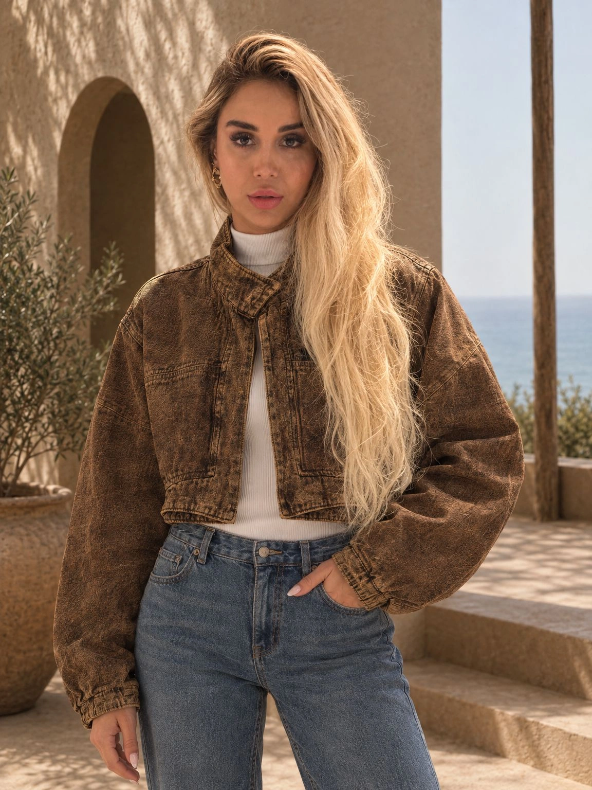 کت کوتاه کتان آژمان