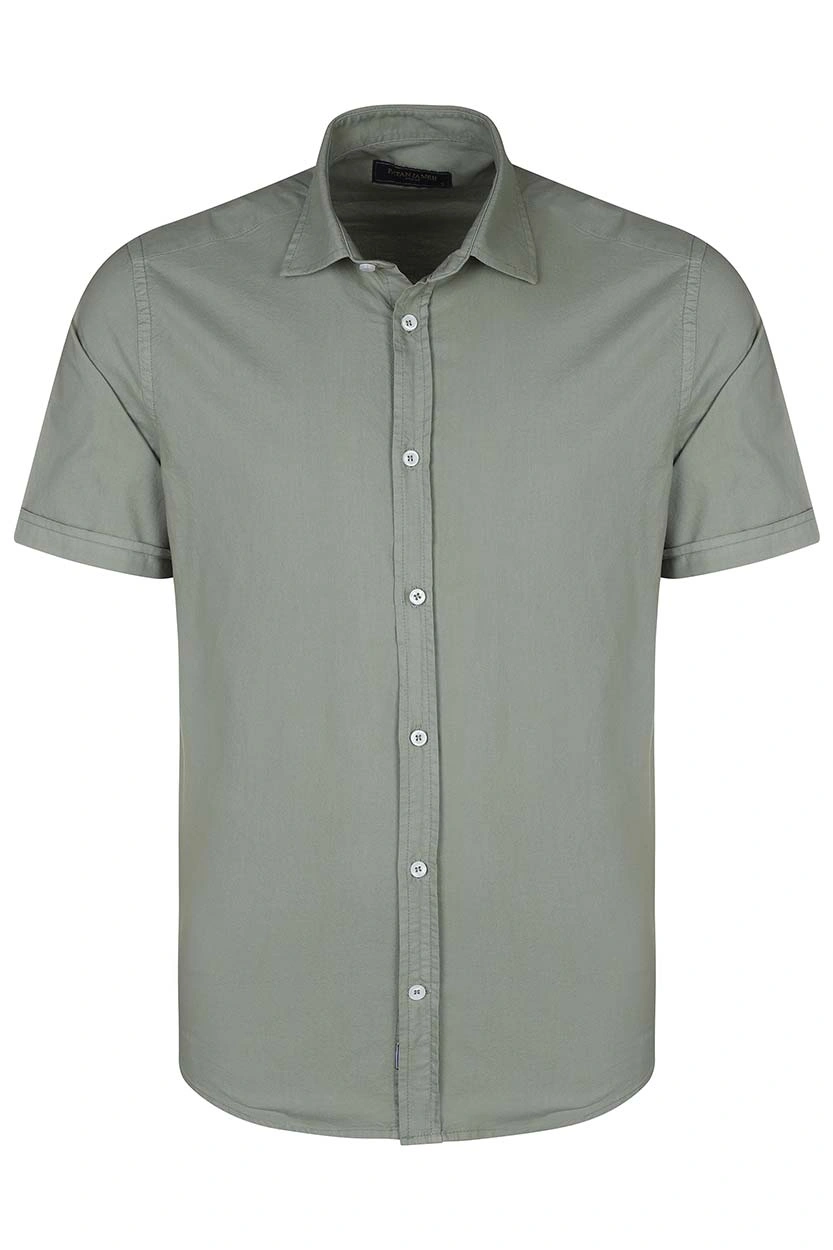 پیراهن آستین کوتاه کتان مردانه سبز روشن