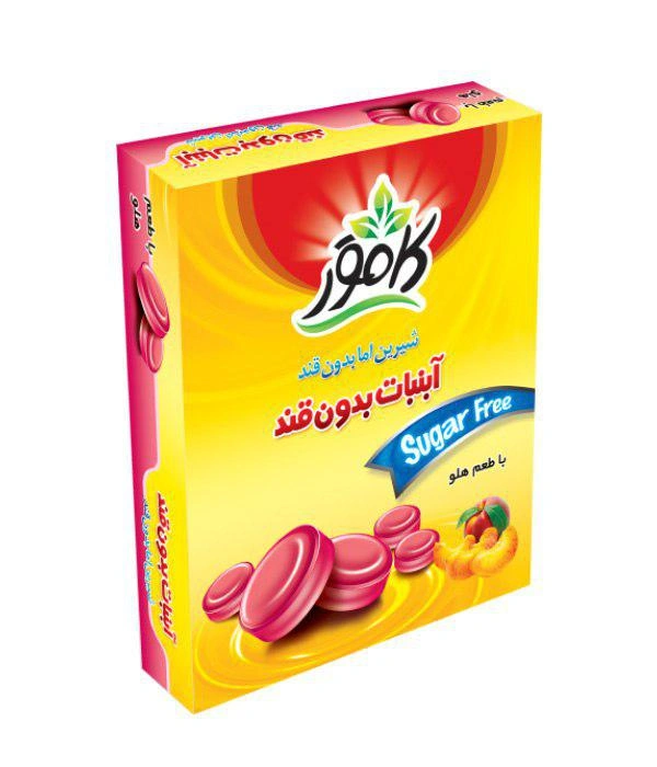 آبنبات بدون قند هلو 130گرم کامور