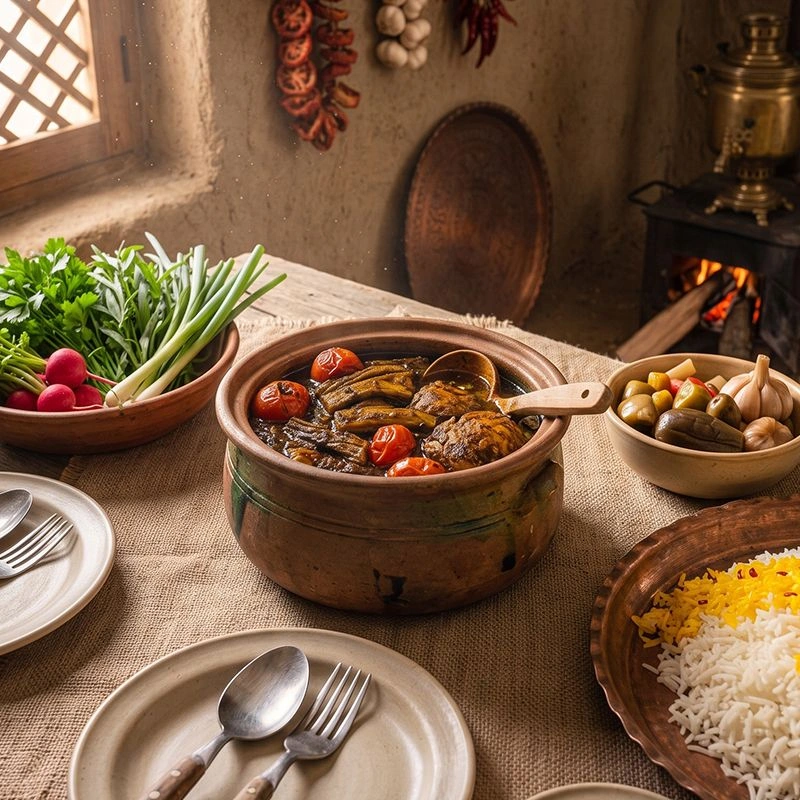 سبزی محلی سرخ شده ترش واش جیران