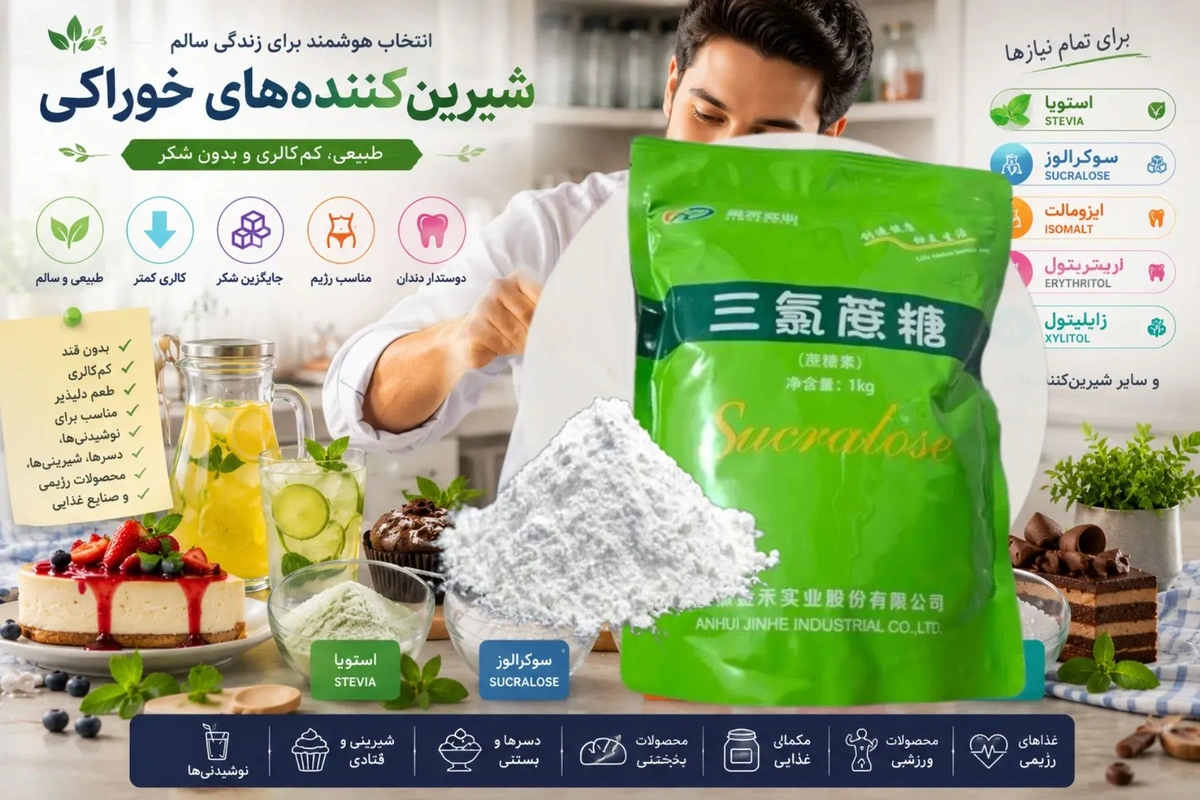 پودر سوکرالوز با خلوص بالا، شیرین‌کننده بدون کالری برای صنایع غذایی