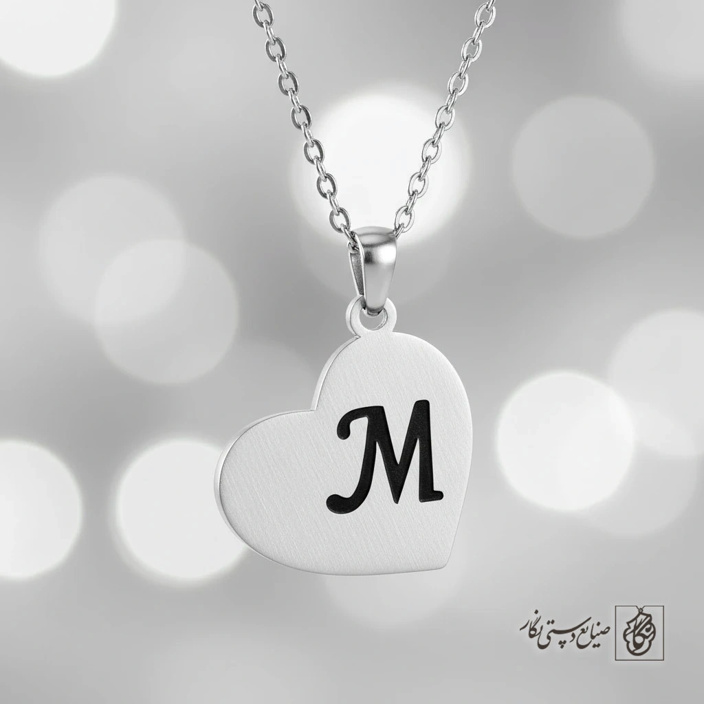 گردنبند قلب و حرف M (اول اسم) کد 60229