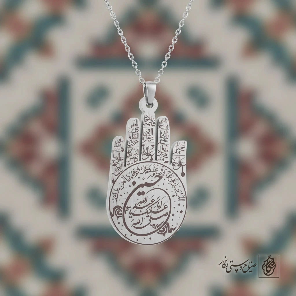 گردنبند دست خمسه یا اباعبدالله الحسین (ع) کد 60270