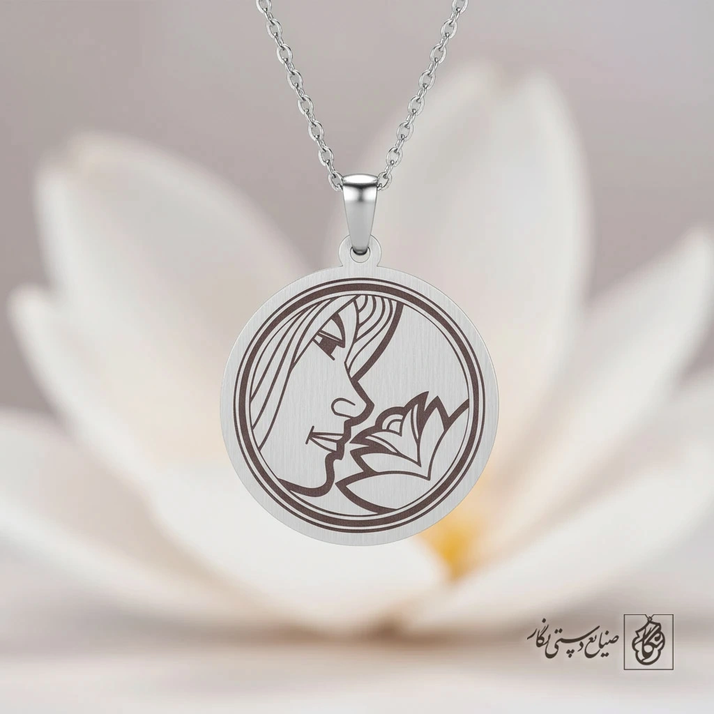 گردنبند نماد شهریور (طرح رخ و گل) کد 60357
