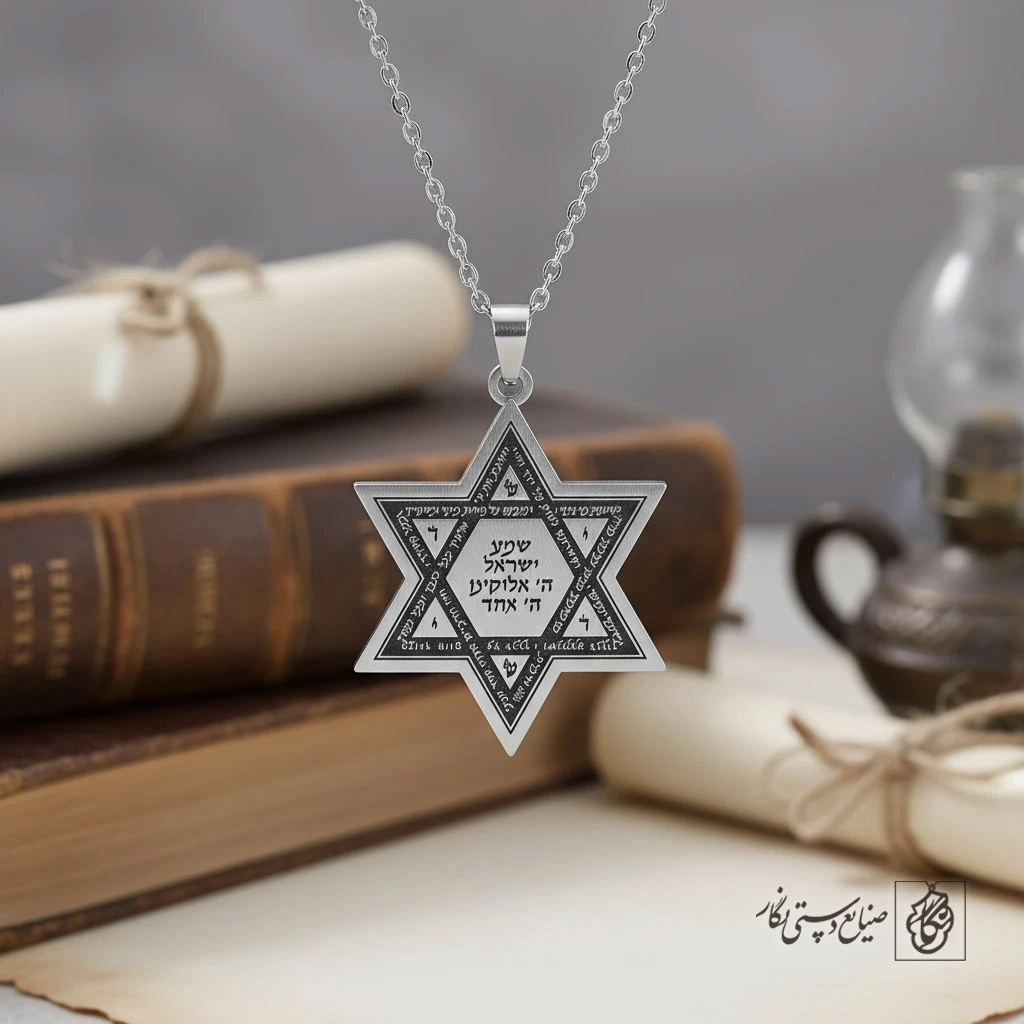 گردنبند ستاره داوود (متن عبری) کد 60387