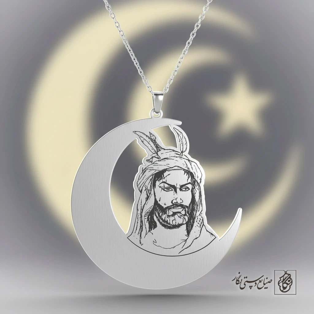 گردنبند ماه و رخ حضرت ابوالفضل (ع) کد 60422