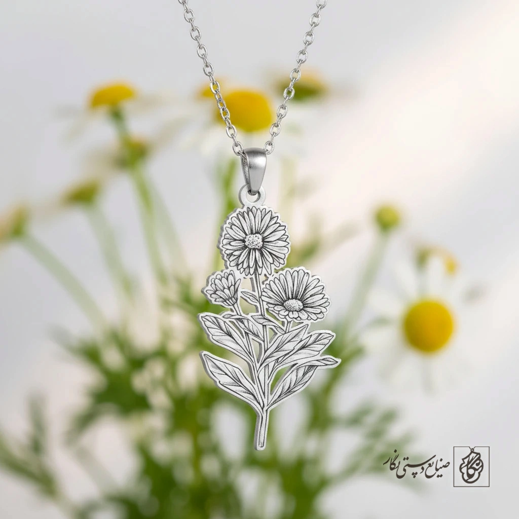 گردنبند گل بابونه (مدل ظریف) کد 60459