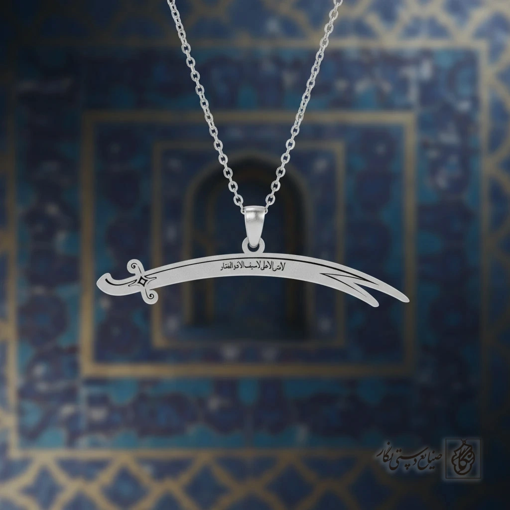 گردنبند ذوالفقار لافتی الاعلی(مدل افقی) کد 60474