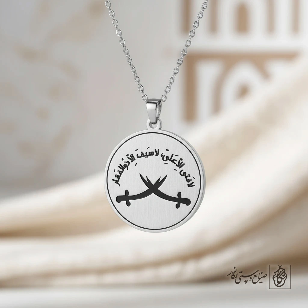 گردنبند لافتی الا علی (دایره دو ذوالفقار) کد 60475