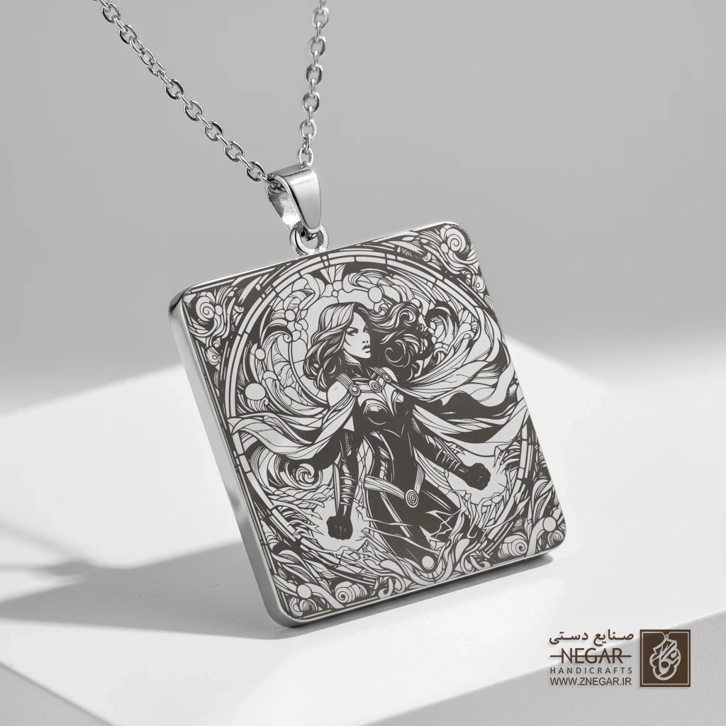 گردنبند طرح شخصیت استورم () (حکاکی لیزری فایبر، مدل قاب مربع) کد 502499