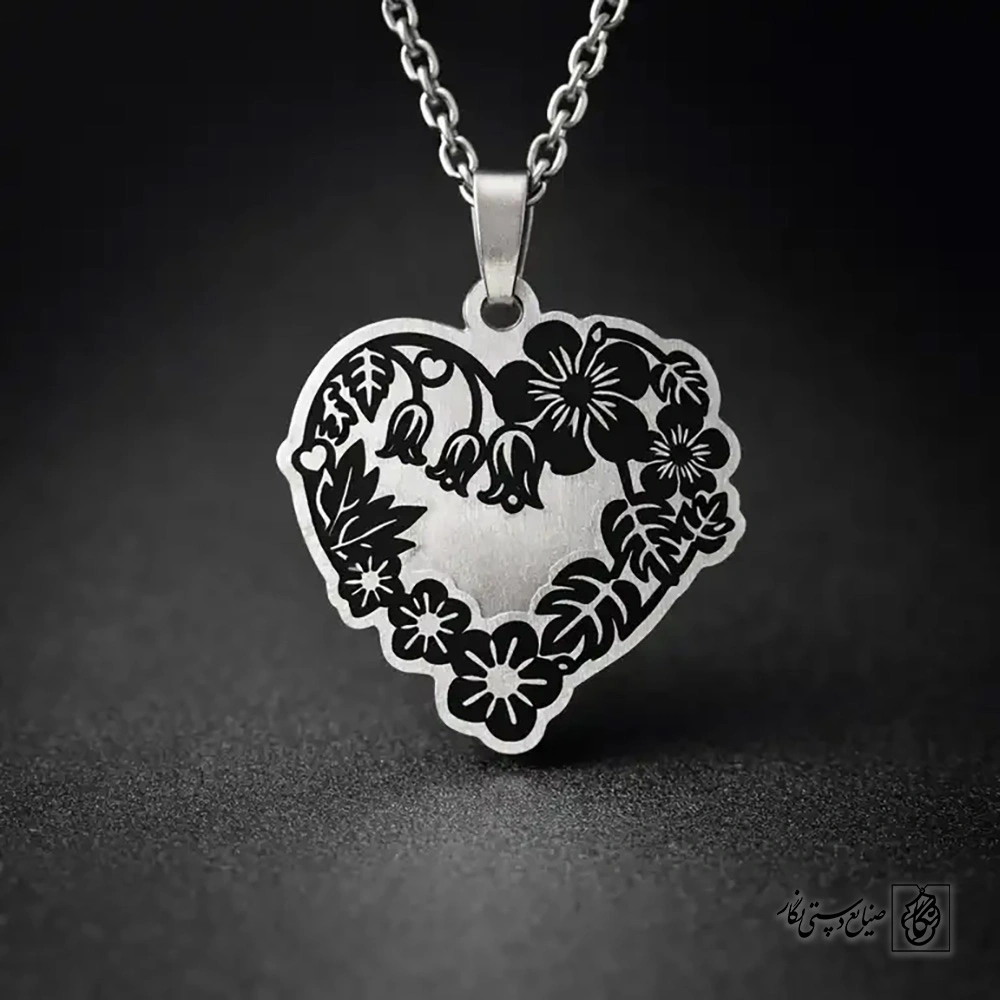 گردنبند قلب گل‌دار60064