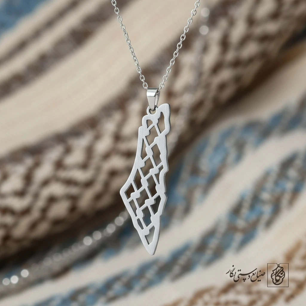 گردنبند نقشه فلسطین کد 7183
