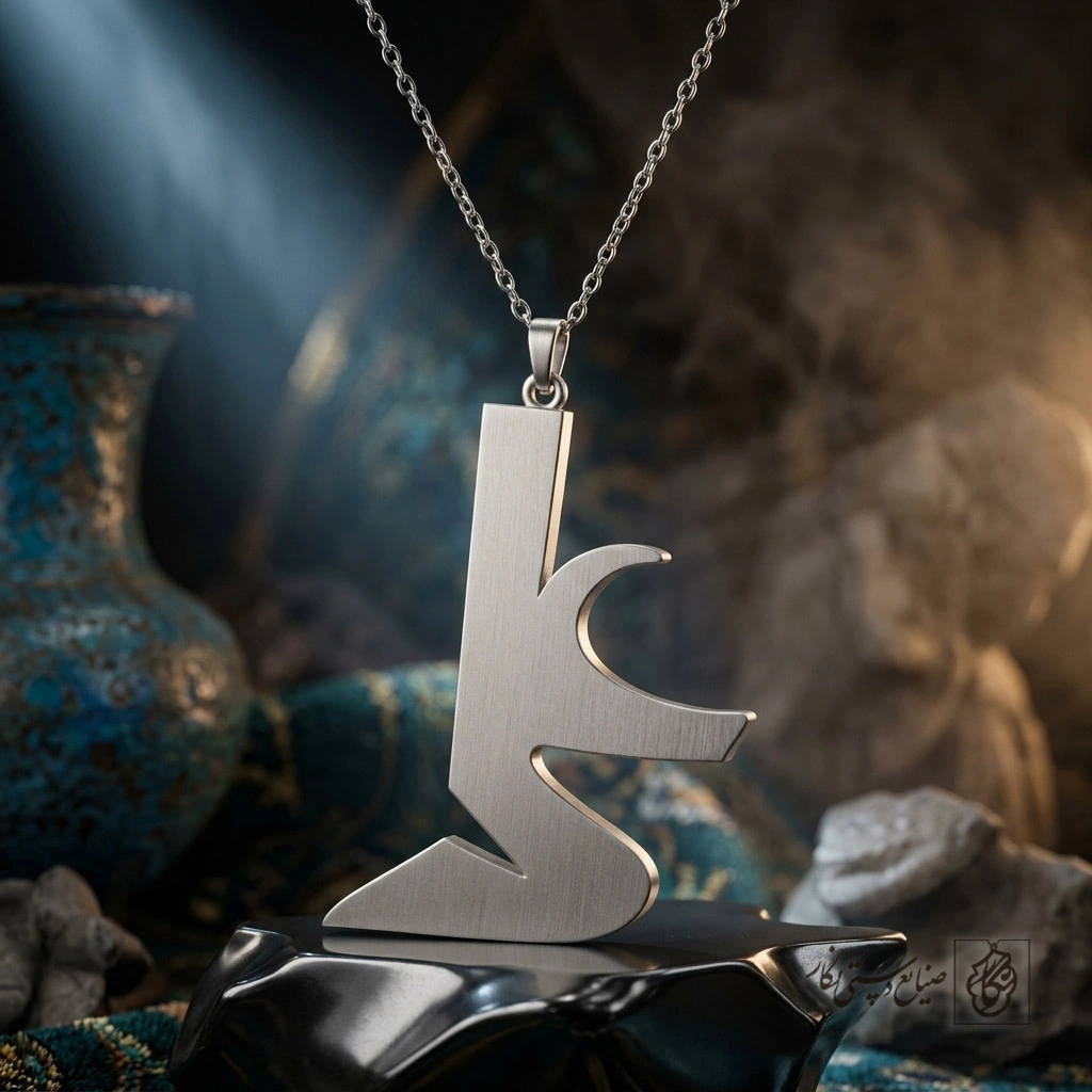 گردنبند اسم علی فارسی گرافیکی توپر کد 7480