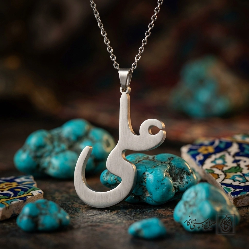 گردنبند اسم علی فارسی نستعلیق ساده کد 7483