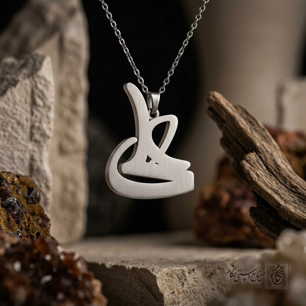 گردنبند اسم علی فارسی گرافیکی توخالی کد 7492