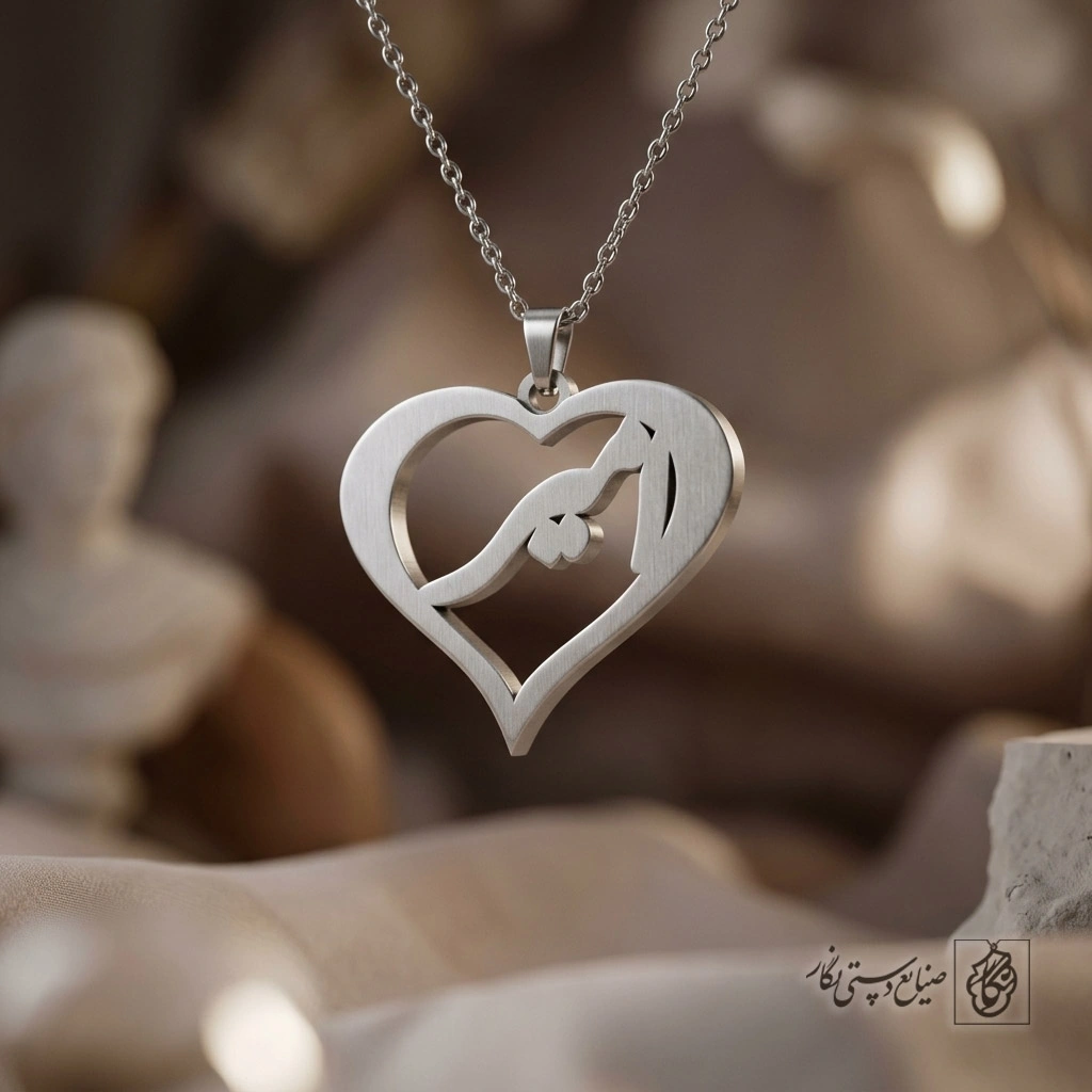 گردنبند اسم امیر داخل قلب فانتزی کد 7592