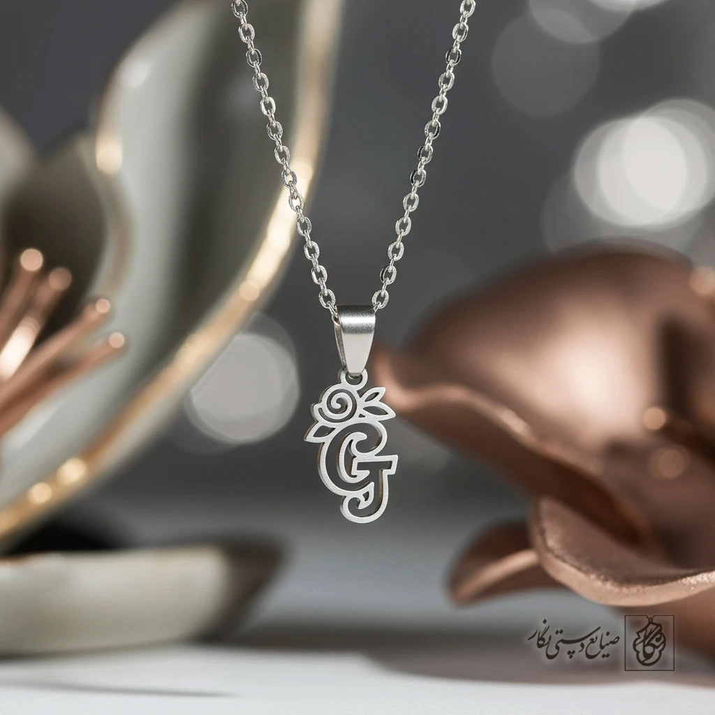 گردنبند حرف G لاتین کلاسیک کد 8494