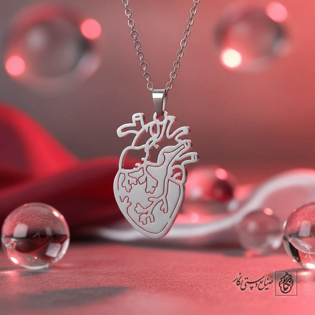 گردنبند قلب آناتومیک واقعی کد 8496