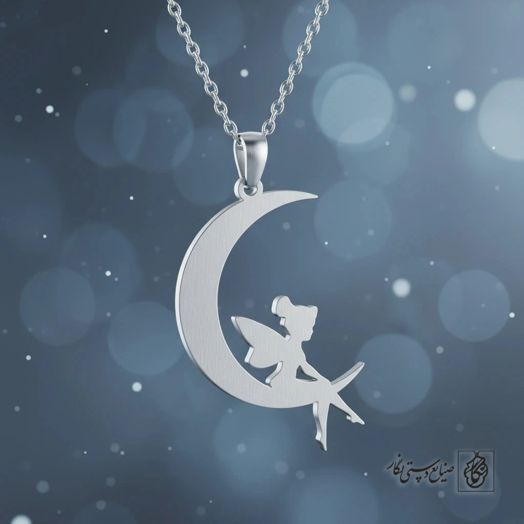 گردنبند فرشته بر روی ماه کد 9091