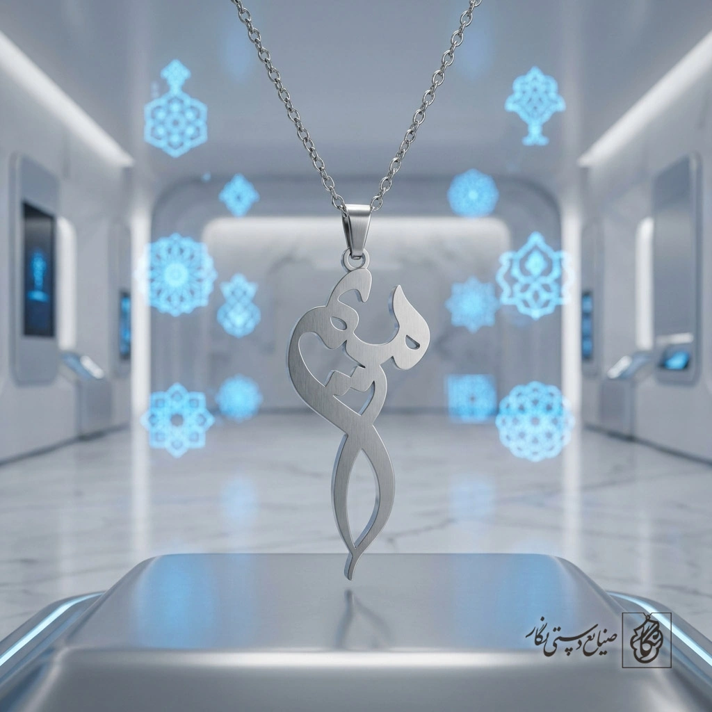 گردنبند اسم مریم فارسی عمودی ظریف کد 9331