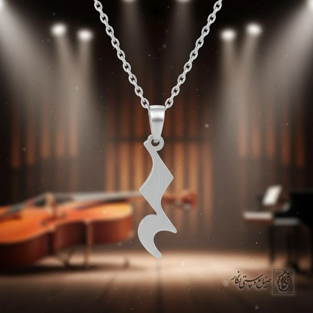 گردنبند نماد انتزاعی سکوت موسیقی کد 9740