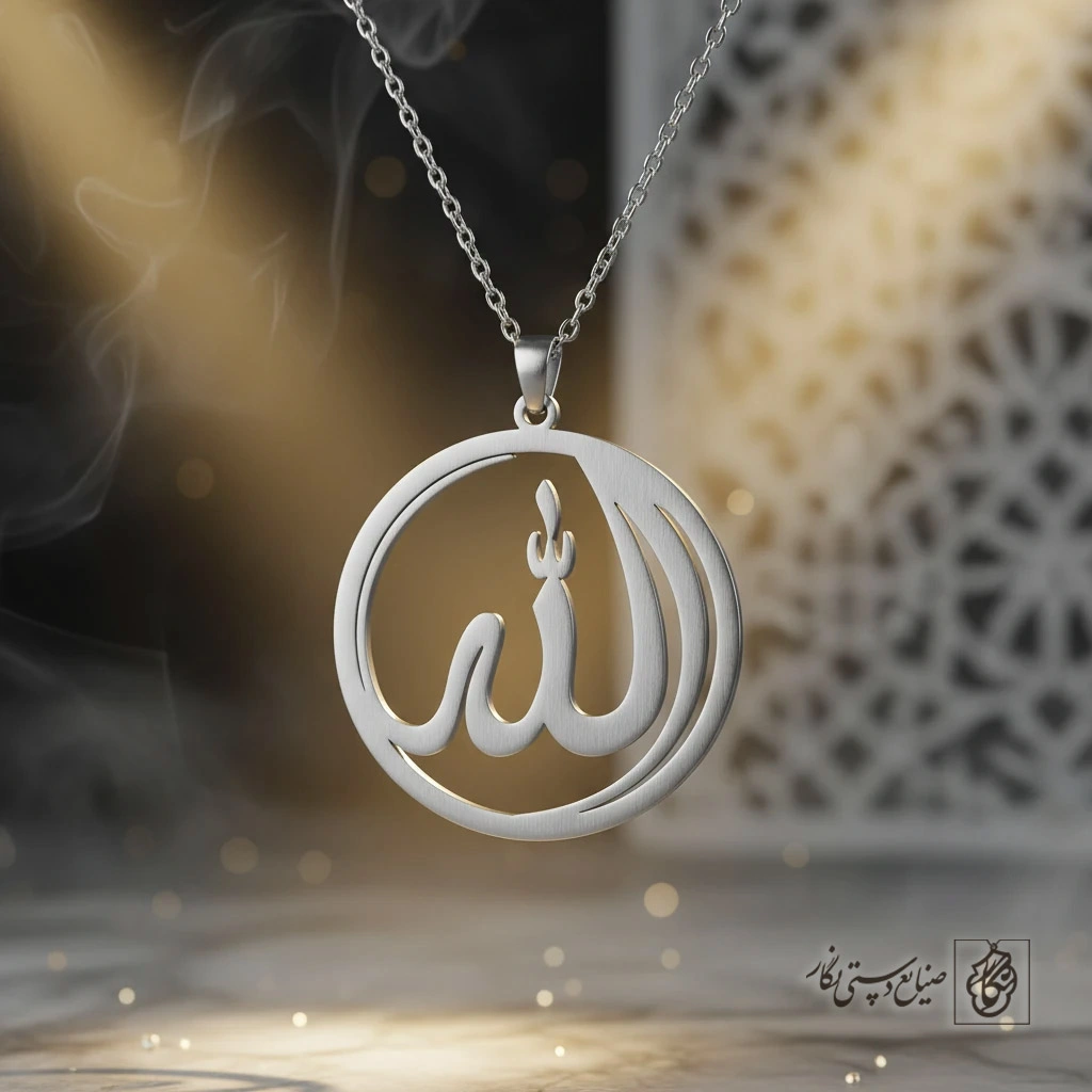 گردنبند الله دایره‌ای مدرن کد 9784