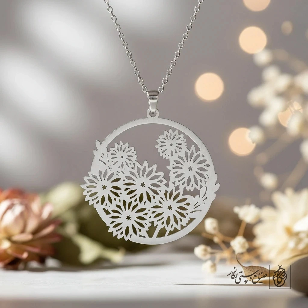 گردنبند گل بابونه کادردار کد 9788