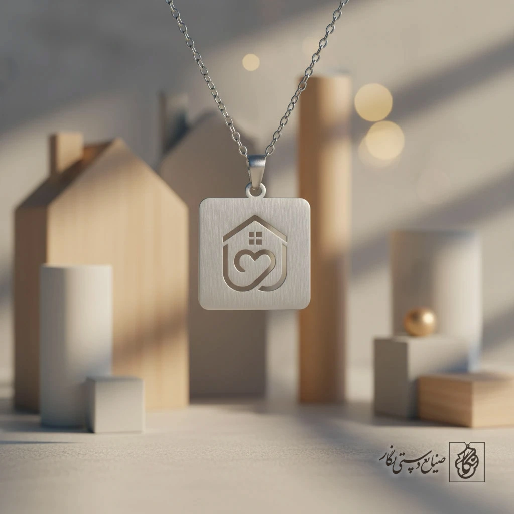 گردنبند مونوگرام خانه در مربع کد 9818