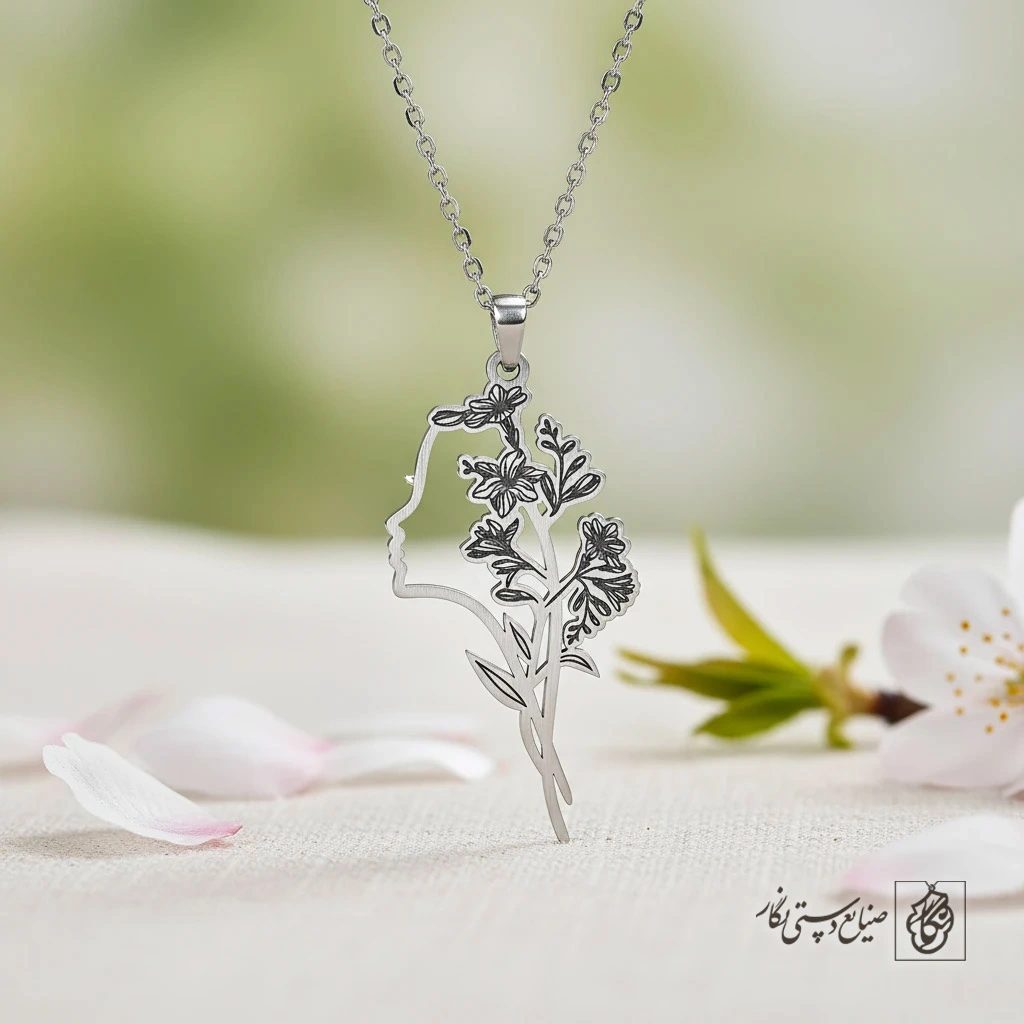 گردنبند طرح دختر بهار کد 60189